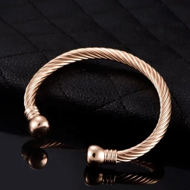 New fashion healthy saudi gold copper wire magnetic therapy bracelet