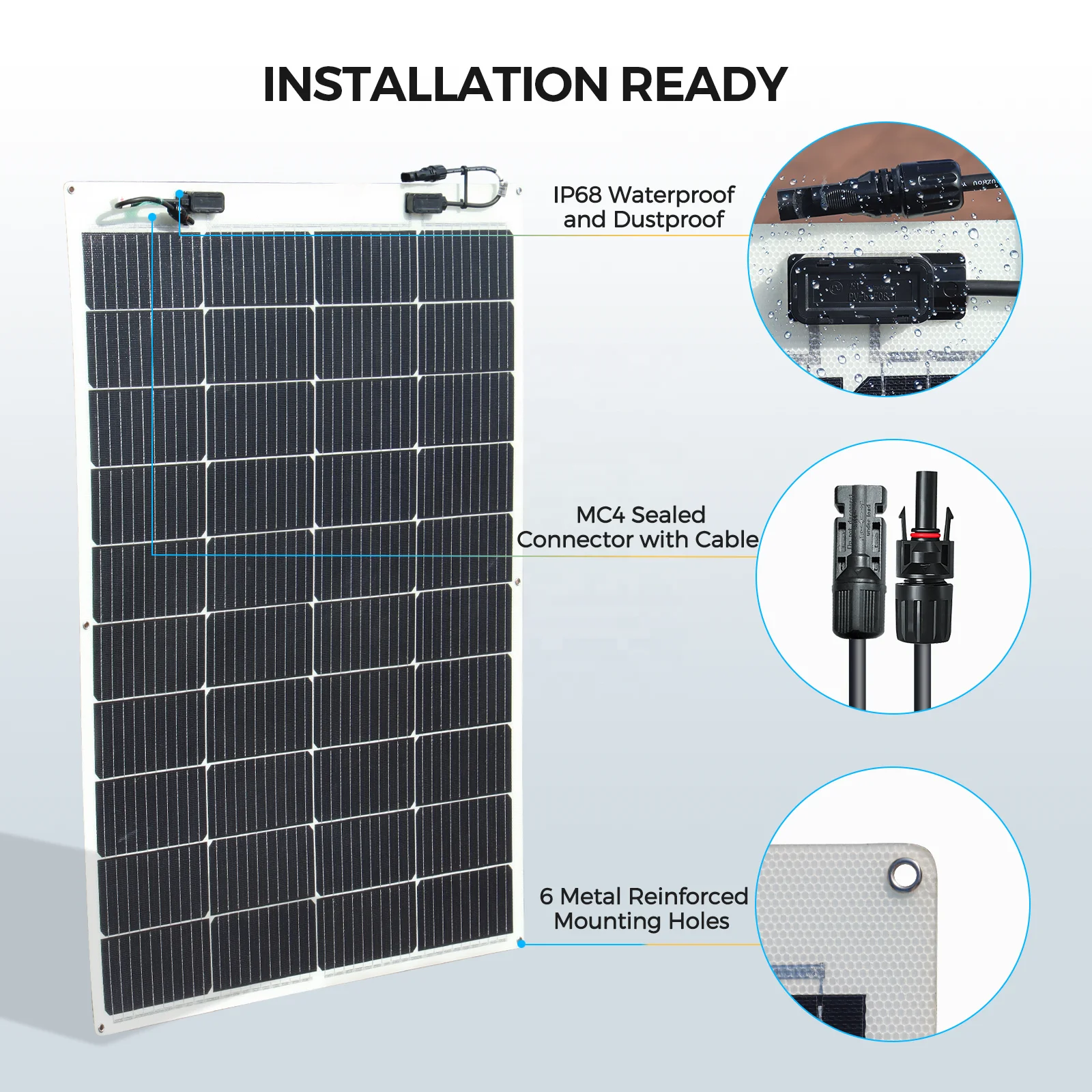 Flexible Solar Panels RV Rollable Solar Panel Thin Film For Solar Energy System