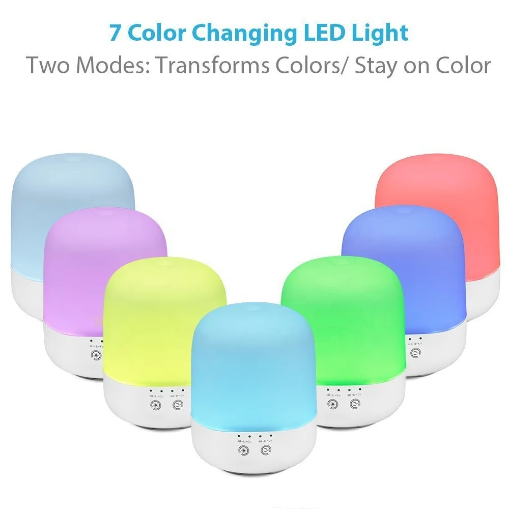 White color electric aroma oil diffuser with led light touch screen button  300ML Ultrasonic Air Humidifier