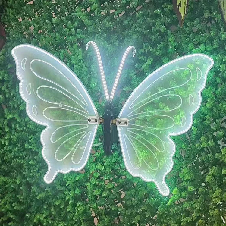 3d Christmas motif lights Outdoor waterproof landscape Lighting Dynamic Colorful For Wings Led iron Butterfly Light