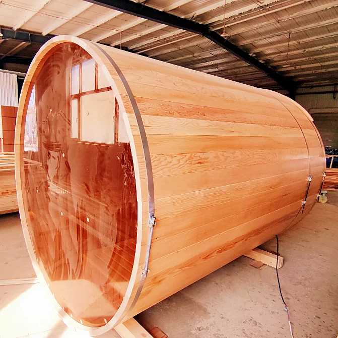 China Sauna Manufacturer Outdoor Solid Wood Barrel Sauna Wholesale