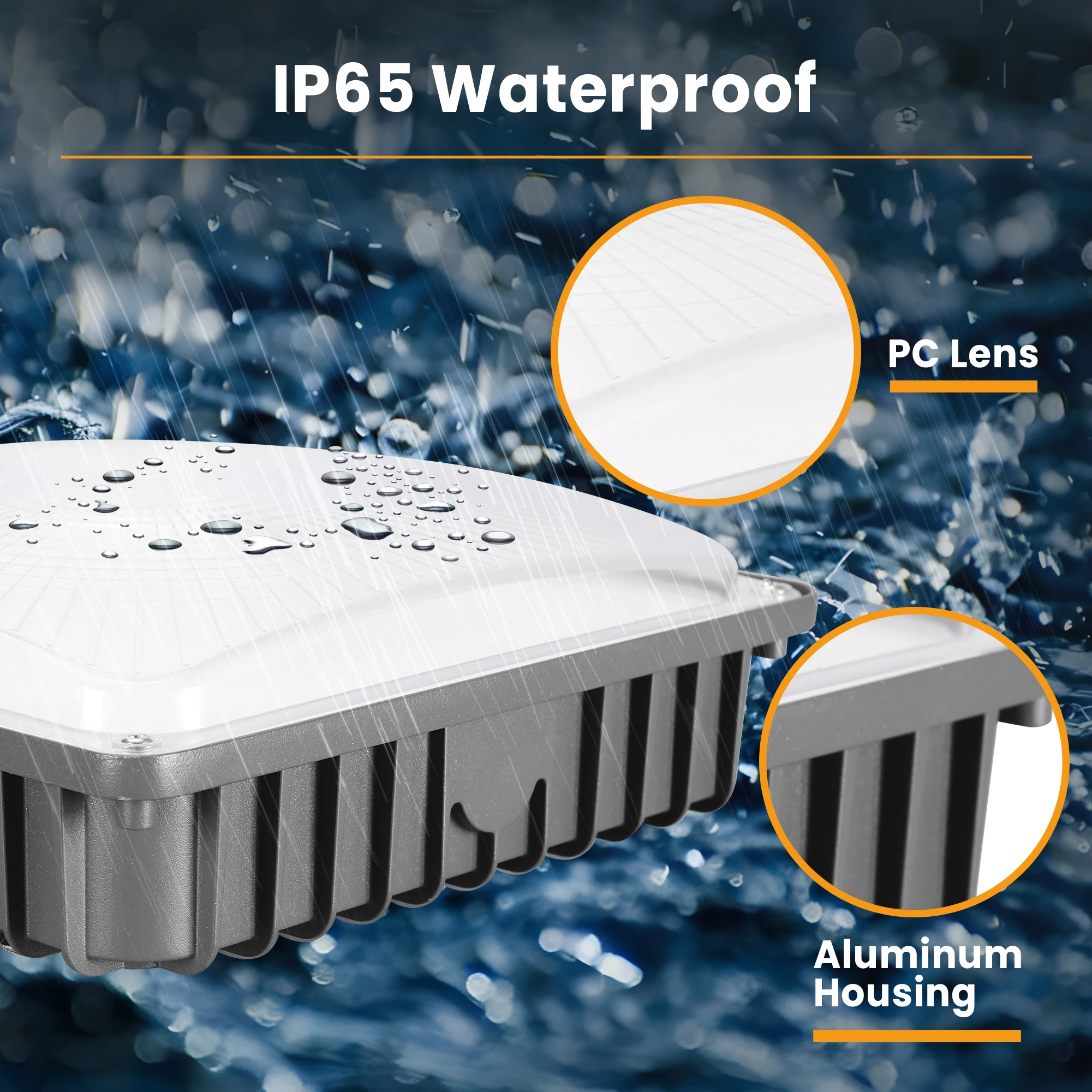 ETL/DLC CCT 45W 70W Adjustable Power LED Canopy Light High Lumen 140lm IP65 for Landscape Warehouse Office Use canopy housing