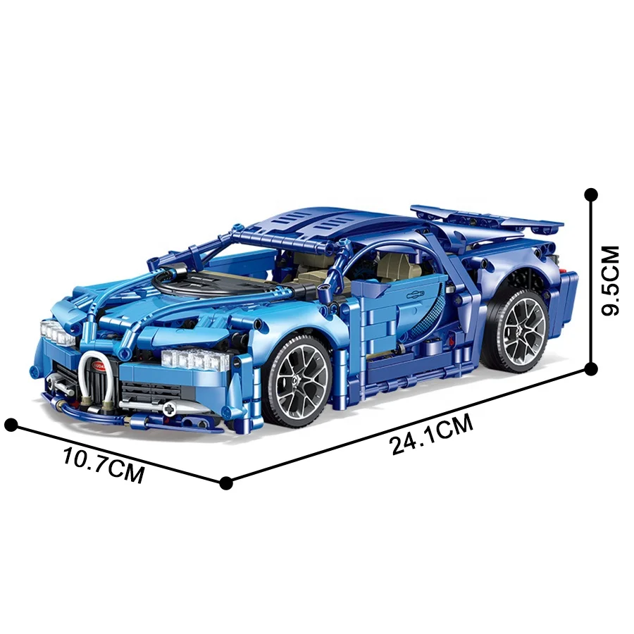 Blue Remote Control Racing Car 372pcs Building Blocks MOC Supercar Enlighten Bricks Toys for Birthday Gift