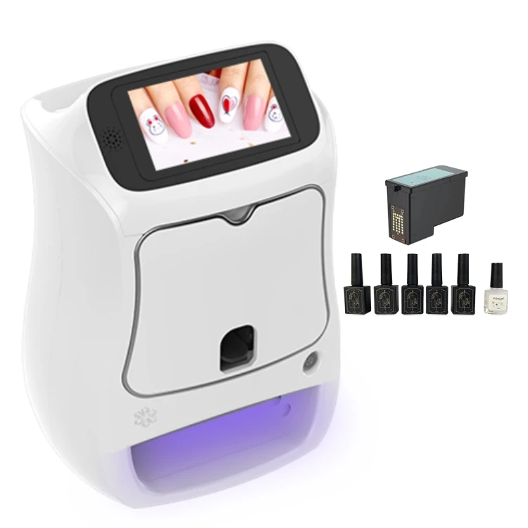 2 in 1 10-sec quick printing Mobile 3D DIY Nail Printer App Control Nail Art Machine for Home Salon with gel dryer
