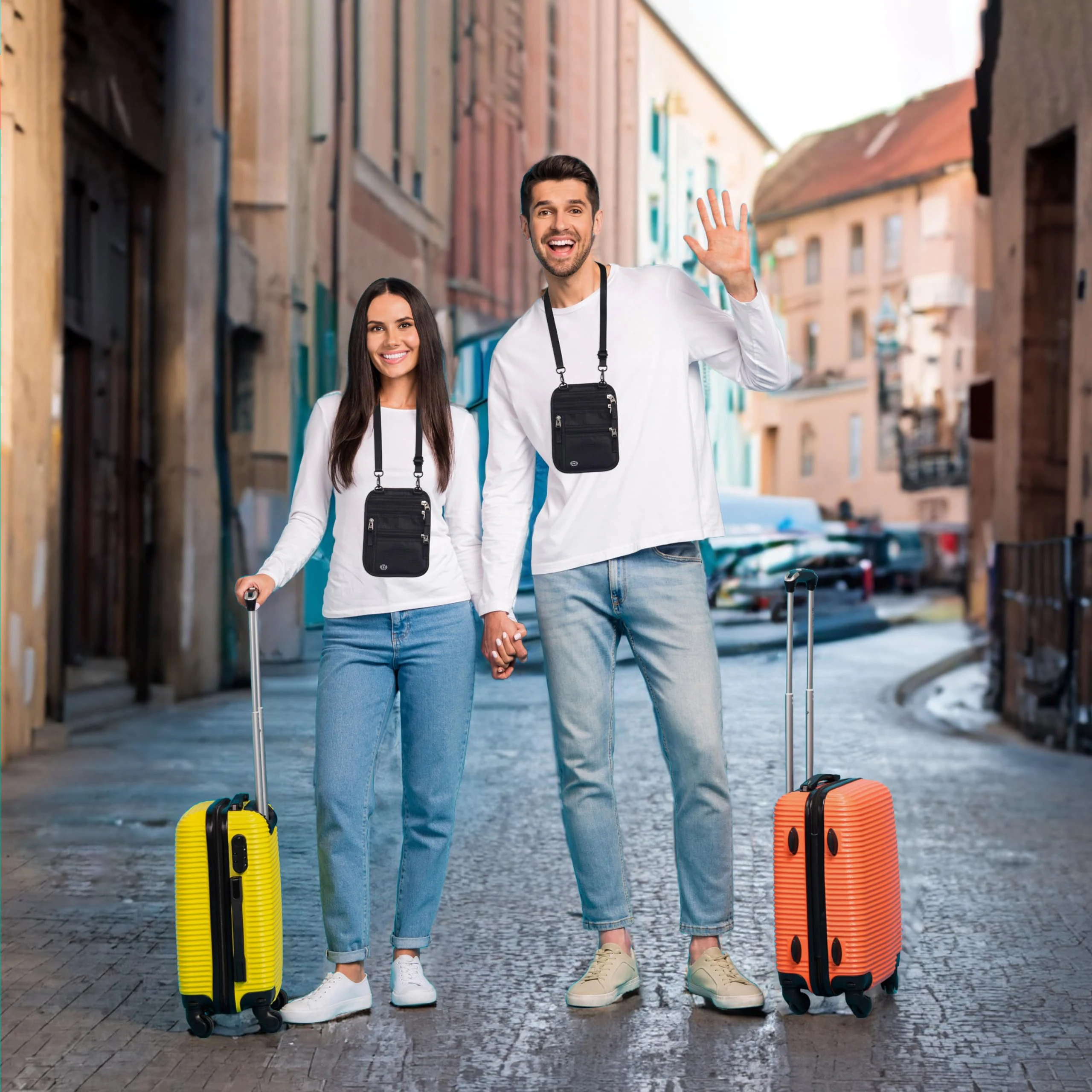 Wholesale Custom Travel Neck Wallet Pouch RFID Blocking Passport Holder for Women Men