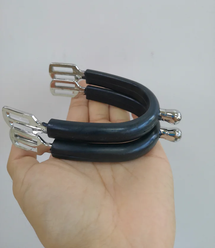 Horshi Hot Sale 15 MM Zinc Alloy Knob End Children Spurs English Horse Riding Spurs with 1 Pair Nylon Spur Straps