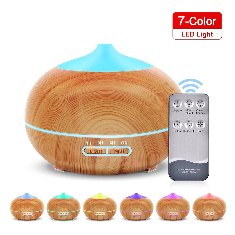 2021 Trend 500ml Ultrasonic Humidifier Essential Oil  Mist Humidifier Air Purifier Home Humidifier  Light-Wood Color