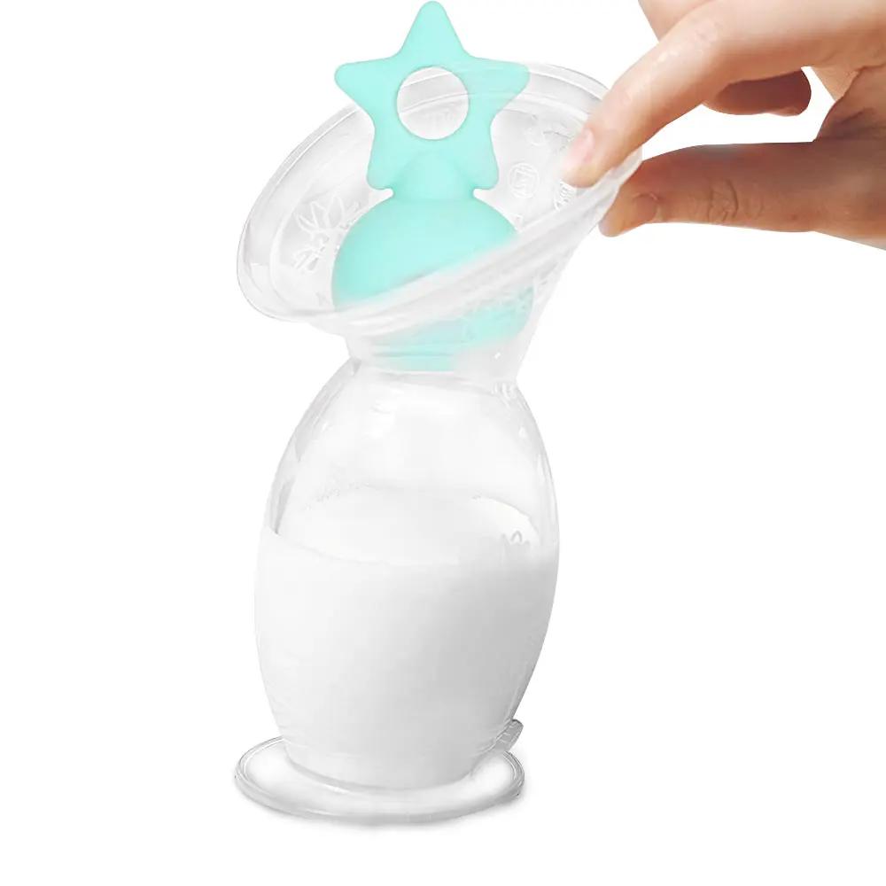 Top Ranking Breastfeeding Durable Squeezing Milk Pump Portable BPA Free Manual Silicone Breast Pump
