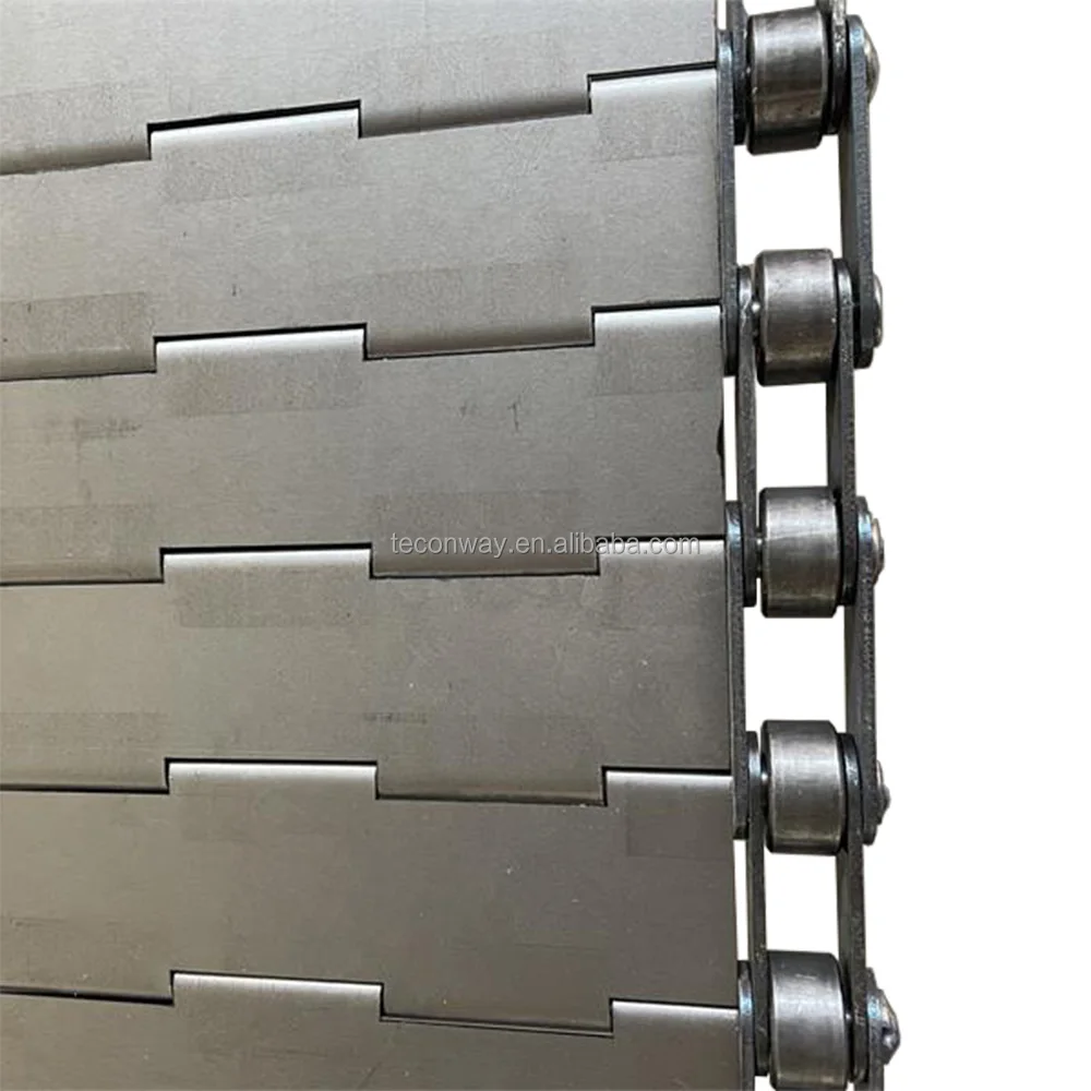 China Factory Price OEM ODM High Quality Food Grade SUS304 316 Hinged Chain Metal Plate Conveyor Belt for Slat Chain Conveyors