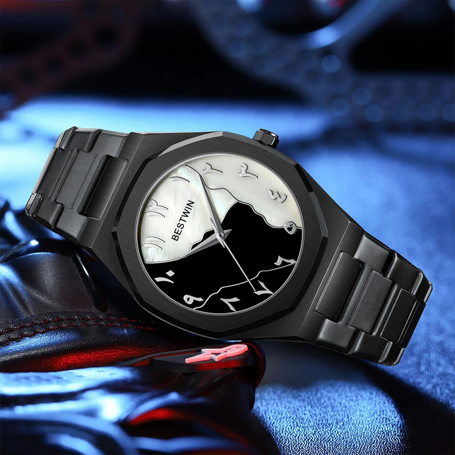Custom LOGO Printed Stainless Steel Case Arabic Watch Men Watch Quartz Wrist Watch for Women montre homme