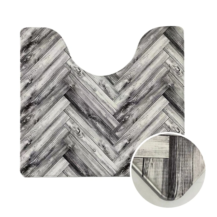 
5-8mm Environmental hot sales comfort anti slip easy cleaning pvc printed luxury toilet mat bathroom 