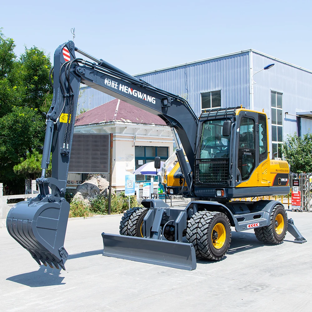 7tons 8tons 9tons wheeled mini excavator high quality wheeled excavator with bucket excavator for sale