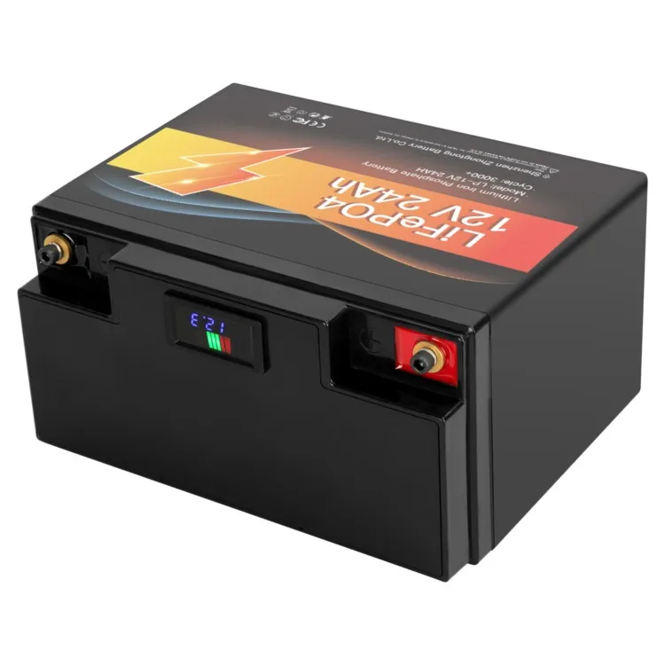 High Capacity 12v 24ah Deep Cycle Battery Pack Rechargeable Solar Lithium Ion Phosphate Pack with Led Display
