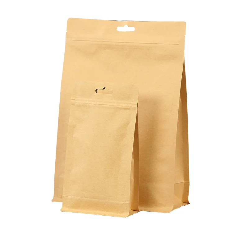 
Wholesale 500 g food grade kraft paper bag coconut sugar packaging stand up pouch with window 