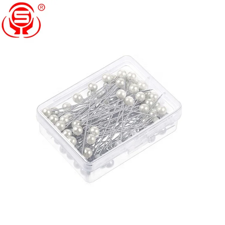 
400 Pieces Pearl Head Pins, Faux Crystal Rhinestone Head Pins Straight Head Floral Pins of 4 styles for Crafts Decoration 