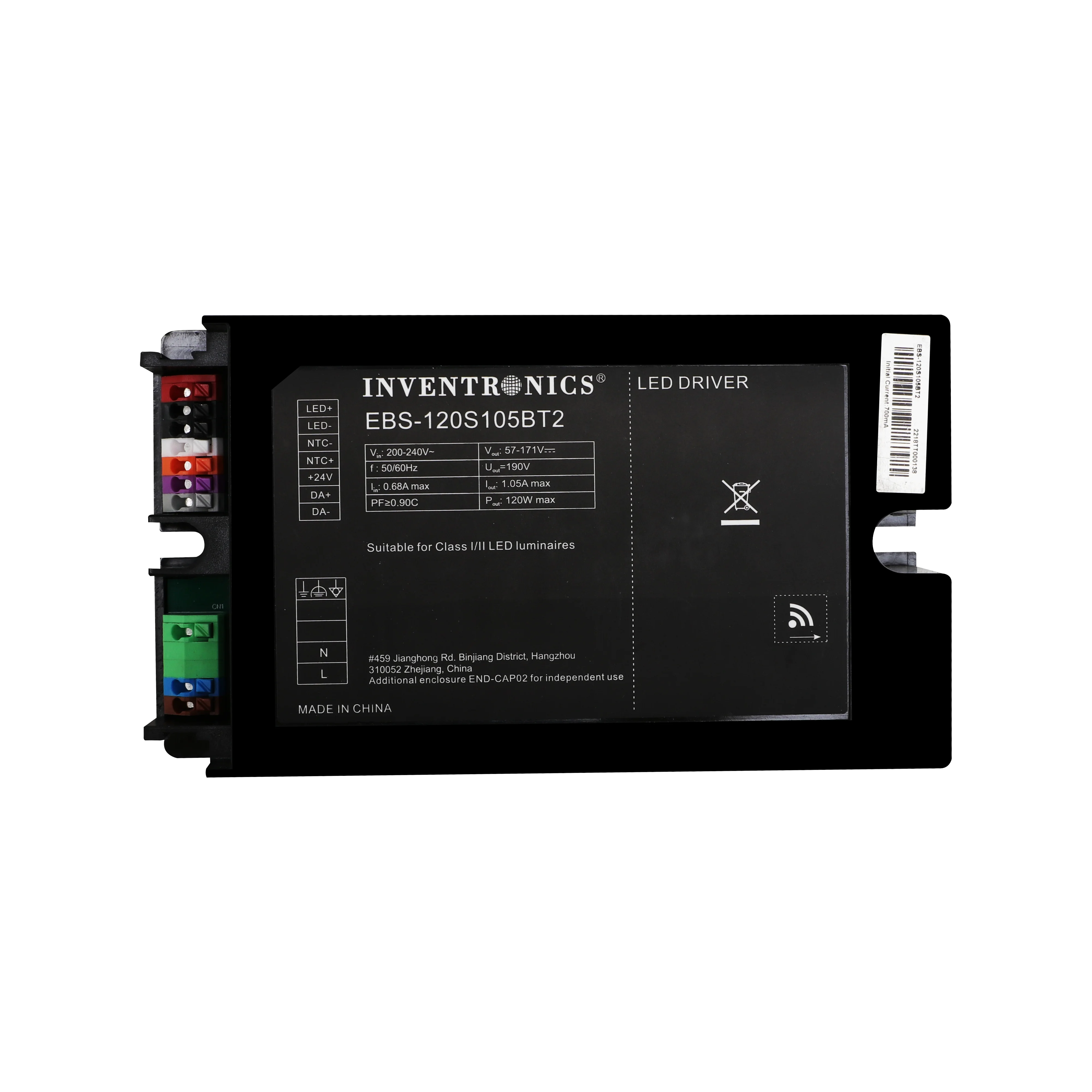 Inventronics затемнения светодиодный драйвер 120W 16V с цифровым адресным интерфейсом-2 питание шины 8-летней