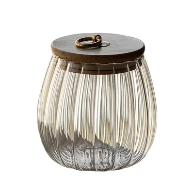 Petal pattern glass sealed seasoning storage jar Tea jar grain and miscellaneous grain glass coffee bean storage jar