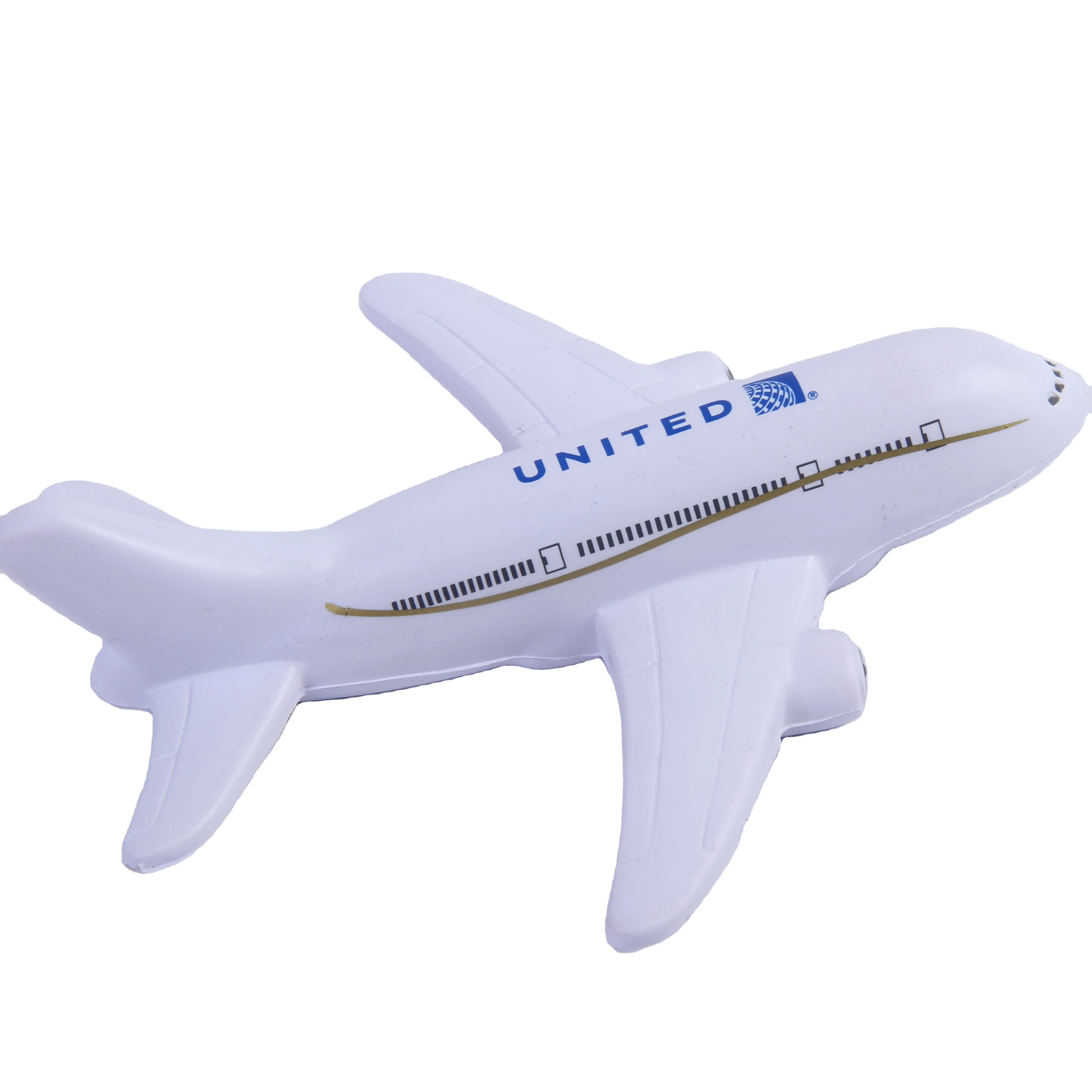 Hot Sale PU Foam Promotional Gift Custom Logo Printing Airplane Shape Stress Ball Toy Squeeze Toy