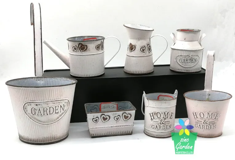 Fashion bright color flower pot galvanized metal pail for garden use