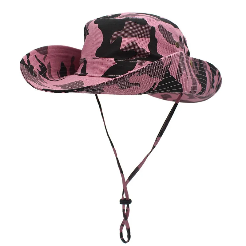 Neutral 100% cotton wide edge shading camo hat fisherman camo bucket hat