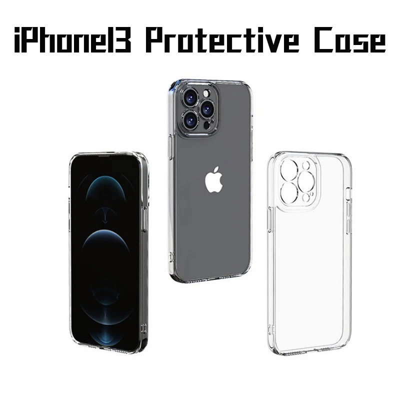 For iPhone 13 Case Ultra Slim Shockproof Clear Transparent Soft TPU Mobile Phone Case Cover