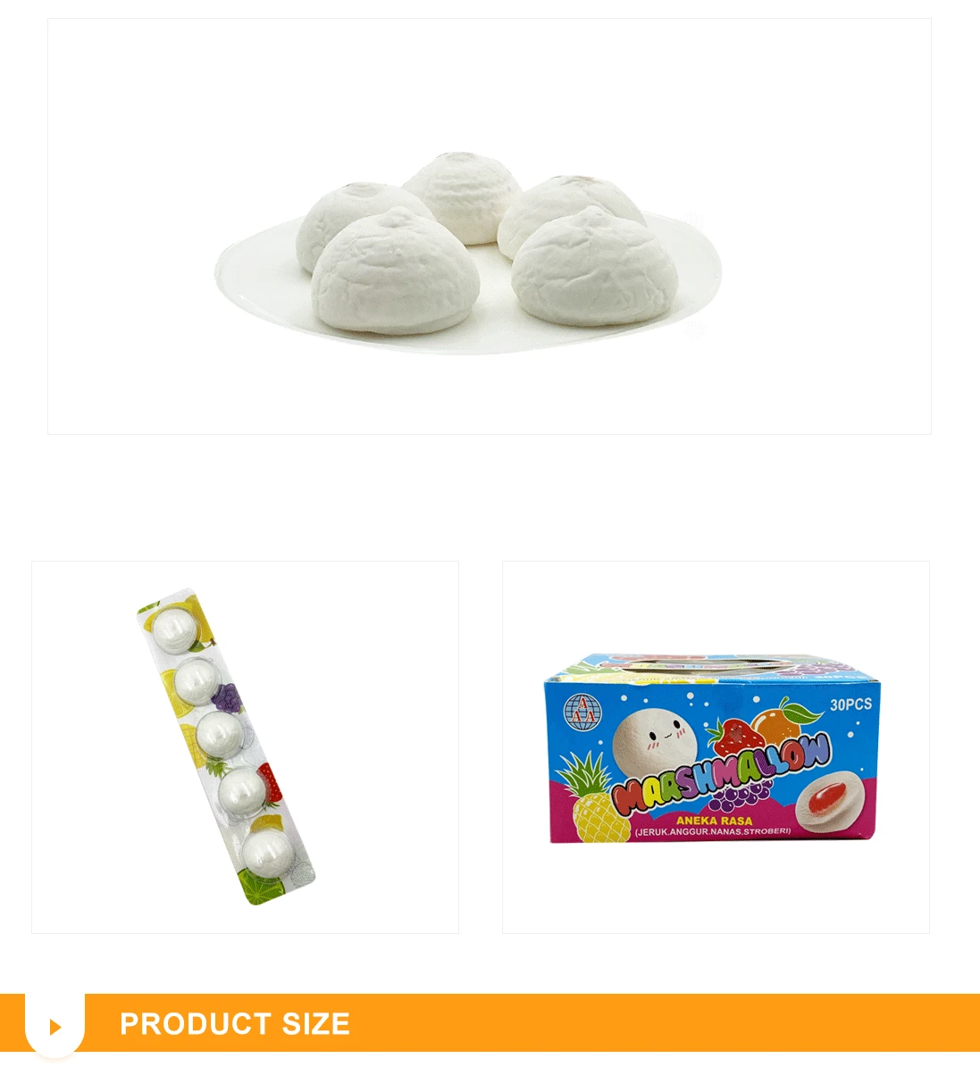 Factory direct sales filling stuffed marshmallows candy malvaviscos halal marshmallow