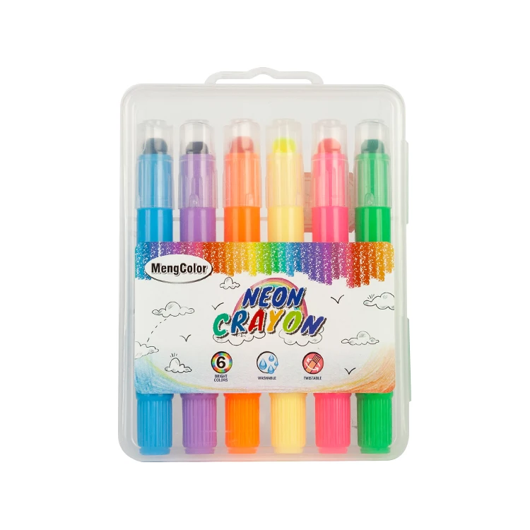 Набор цветных карандашей для легкой очистки, пригодных для переработки, нетоксичные, шелковистые карандаши, пластиковые, скрученные, моющиеся карандаши