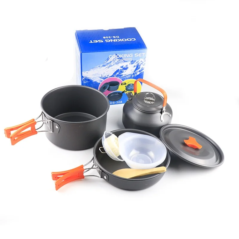 Camping cookware set Portable tableware set pot kettle explosive outdoor wholesale factory wholesale stock