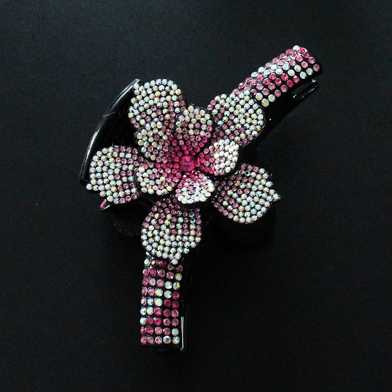 New Design Women Luxury Rhinestone Flower Hair Claws Hair Crab Hairpins Ladies Large Size Ponytail Hair Clips Fashion