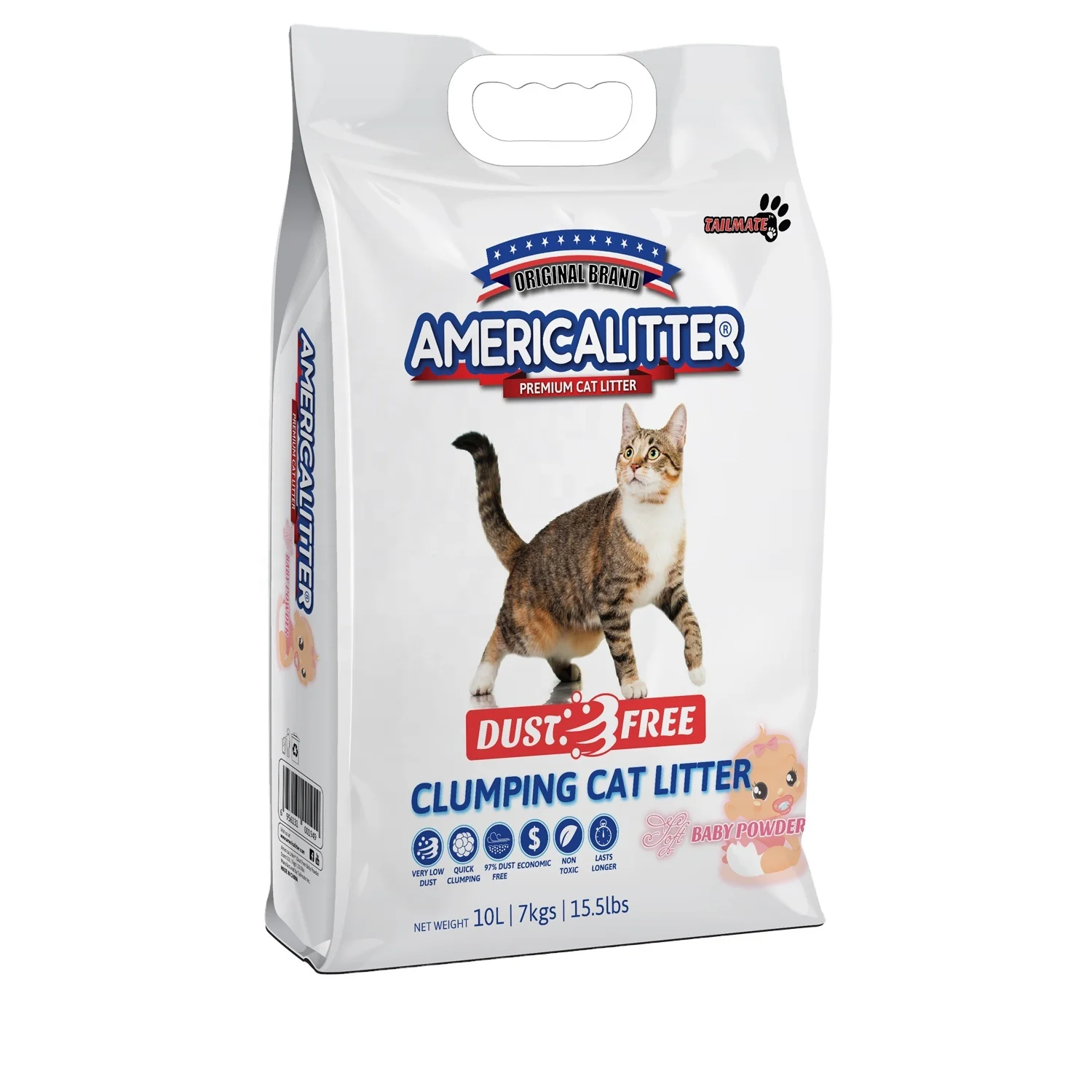 Chinese Leading Factory Supplier Cat Litter  100% Dust-off  Bentonite Sand Cat Litter Wholesale With Lavender Scent