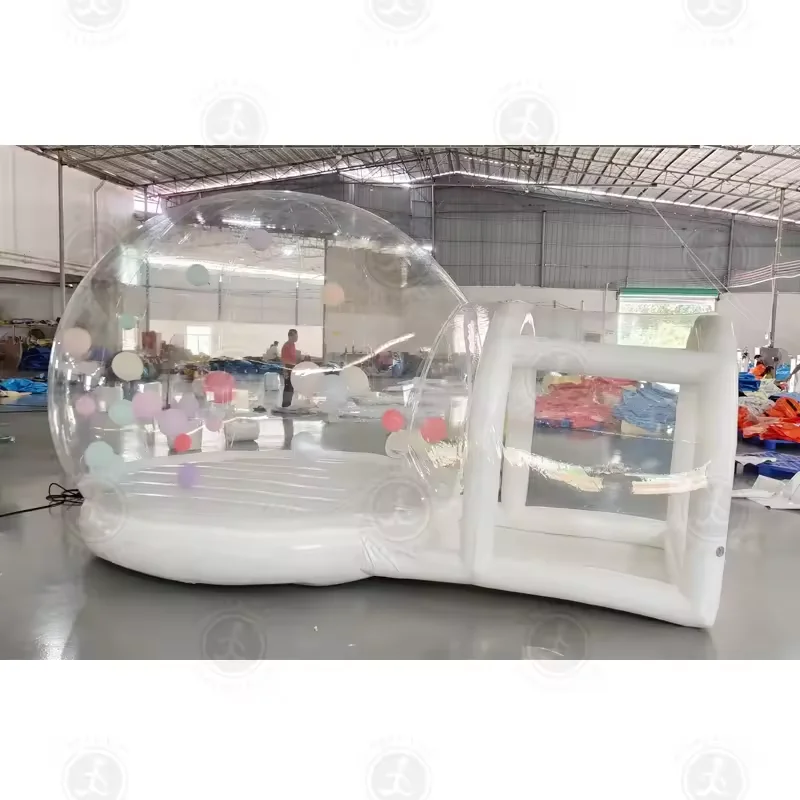 Outdoor Inflatable Igloo Dome Tent Transparent PVC Inflatable bubble bounce house with base