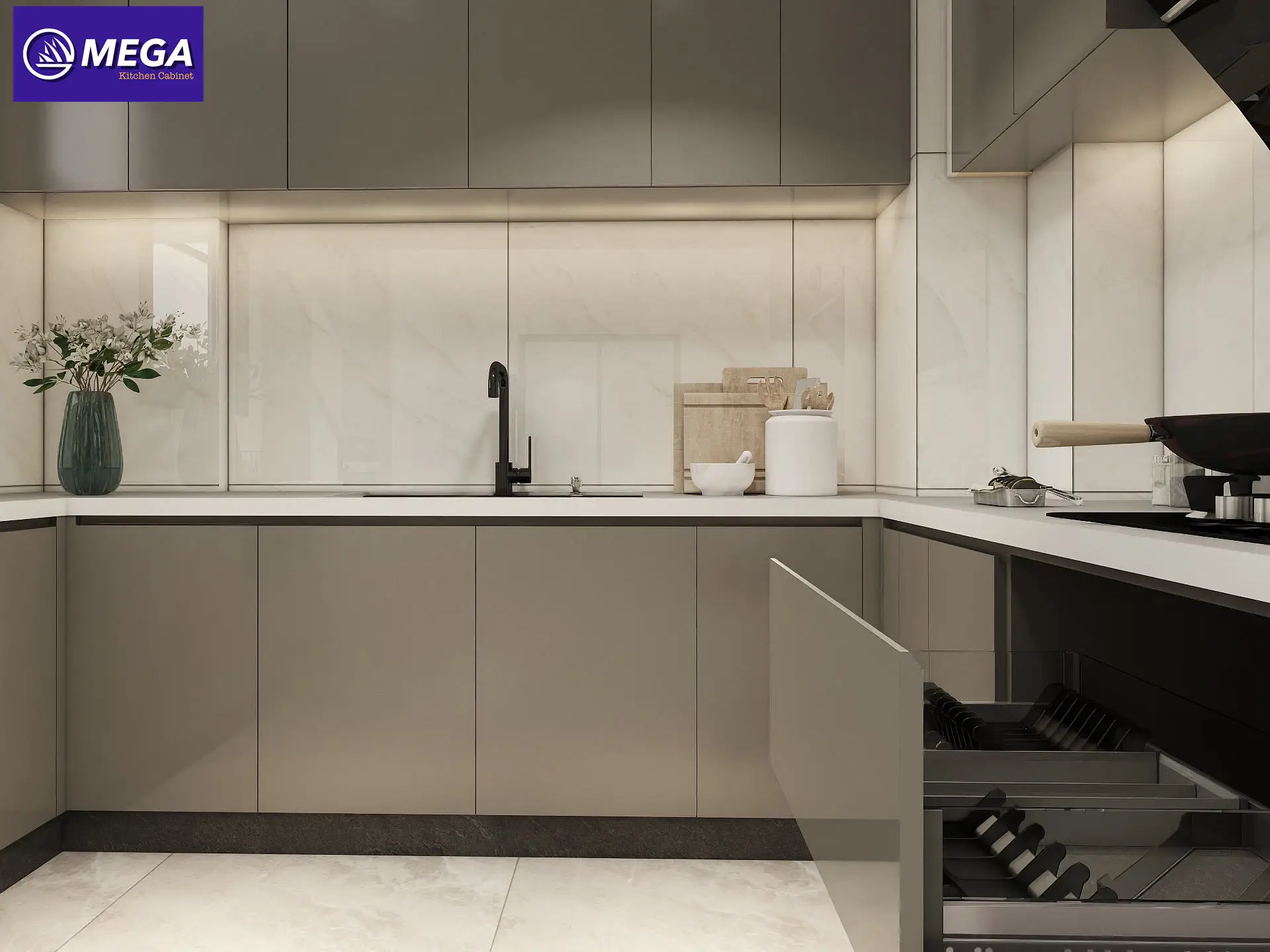 Factory Custom  Wood Kitchen Cabinet Top Quality modern design Large space U shape Lacquer kitchen cabinet armario de cozinha