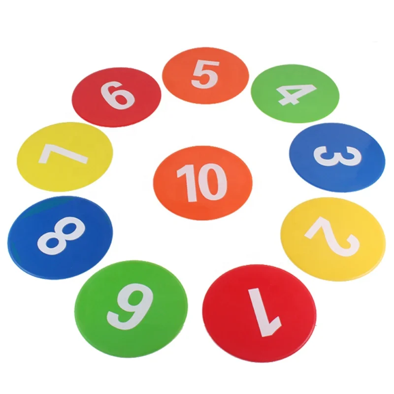 Set of 10 Flat Cones Spot Markers Soccer Basketball Sports Cones Speed Agility Training Cones