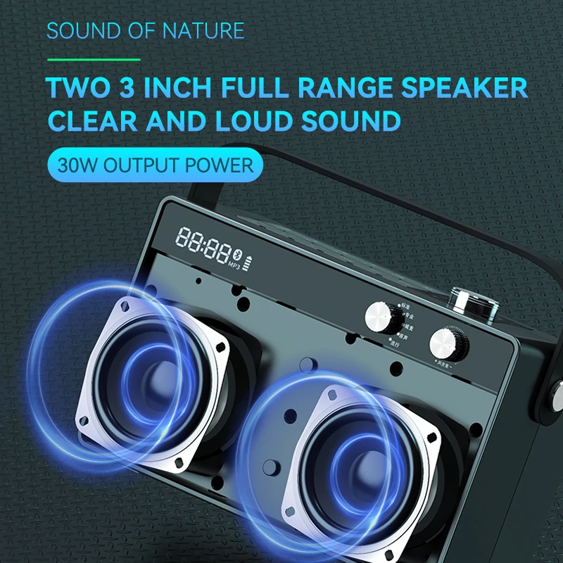 SHIDU Mini Size Portable Party Speaker T6 30 Watts 3 Inch High End Home Hi-Fi Speaker High Quality Bluetooth Karaoke Speaker