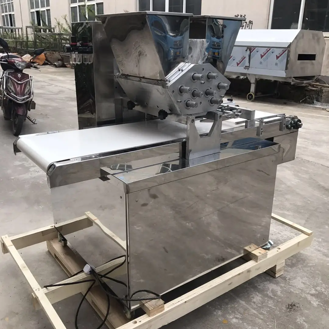 PLC Cookie Dough Cutting Wire Cut Dropping Small Two Color Cookie Making Machine