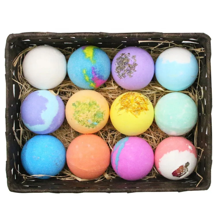 
Custom Factory Wholesale Private Label Bubble Handmade Gift Set 6/12 Organic Bath Bombs Essential Oil with Surprise Shape/Toys 