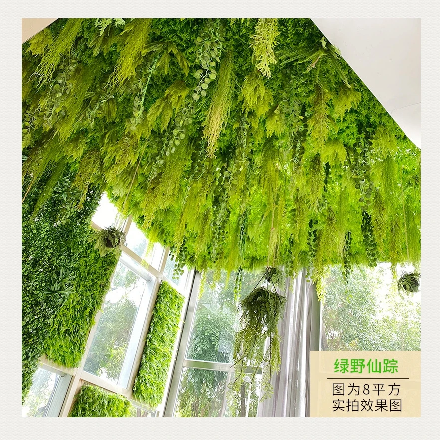 Wholesale Plastic Plant Faux Fern Leaf Garland Greenery indoor outdoor Ceiling Decor Artificial Grass Wall Hanging Plants