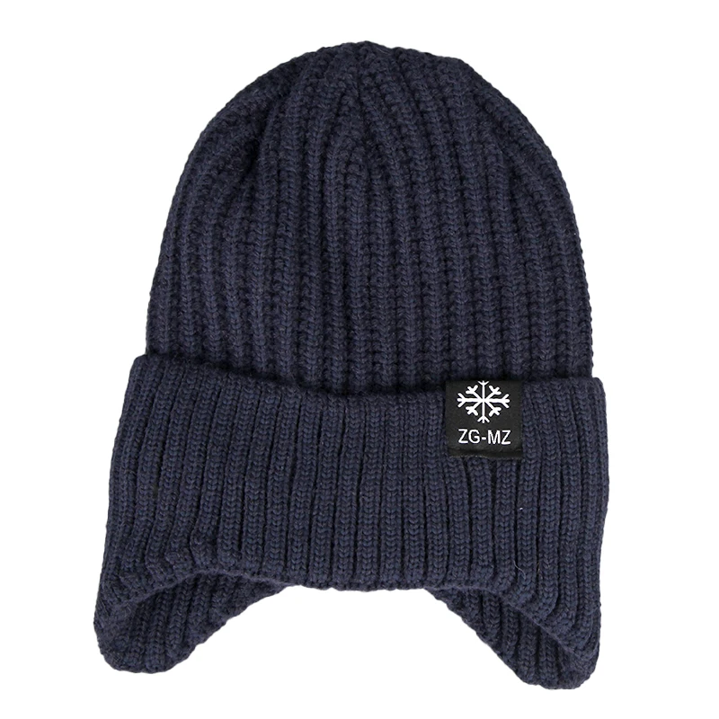 Custom Wholesale Outdoor  Ear Protection Fashion Fleece-lined Earmuff Cycling Ski   Beanies Hat With Earflap For Adult