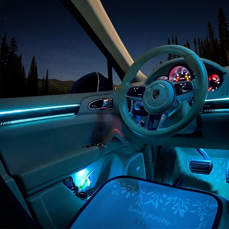 Hot Sale 64 Colors Auto Lighting System Interior Atmosphere Car Environment LED Light For Porsche Cayenne 2011-2017