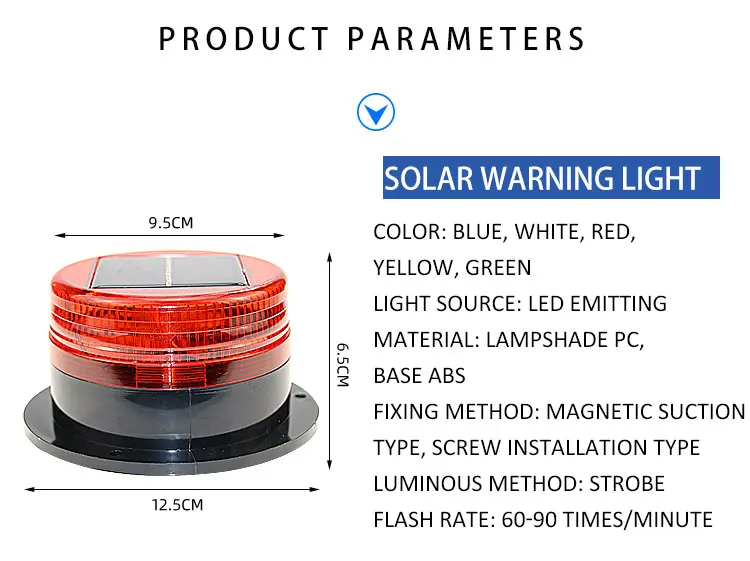 magnetic led warning light Solar LED traffic warning light Strobe Beacon solar powered warning lights