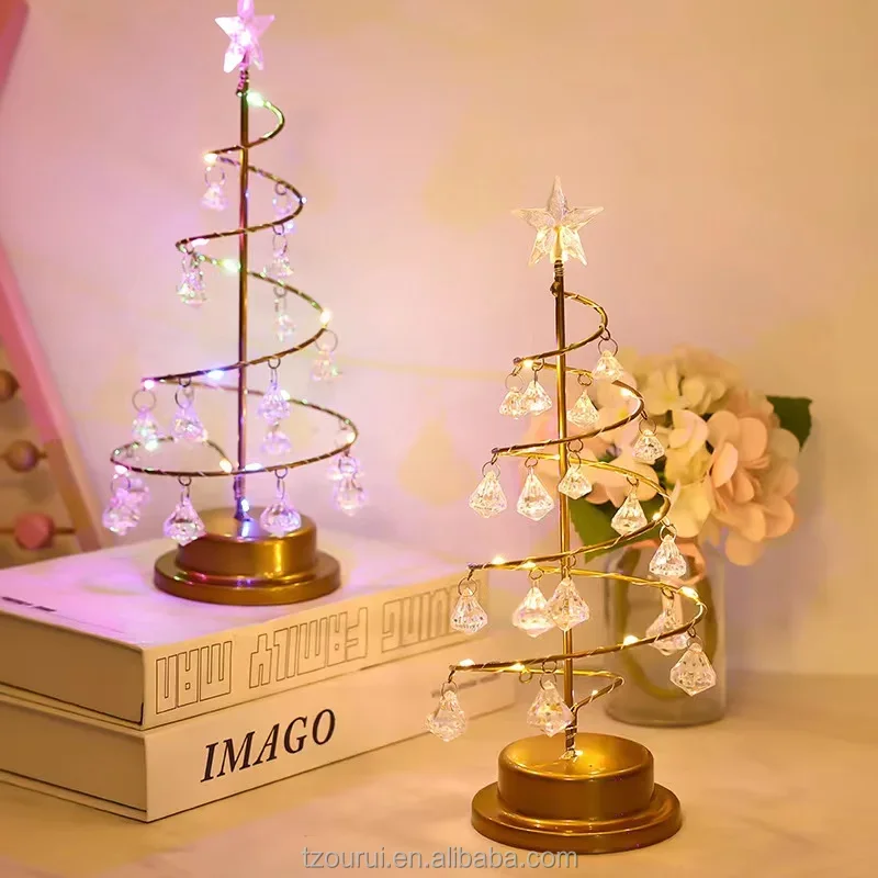 IP44 Waterproof Indoor LED Light Lamp Festive Crystal Holiday Decor New Year Birthday Christmas Decorations Luminous White