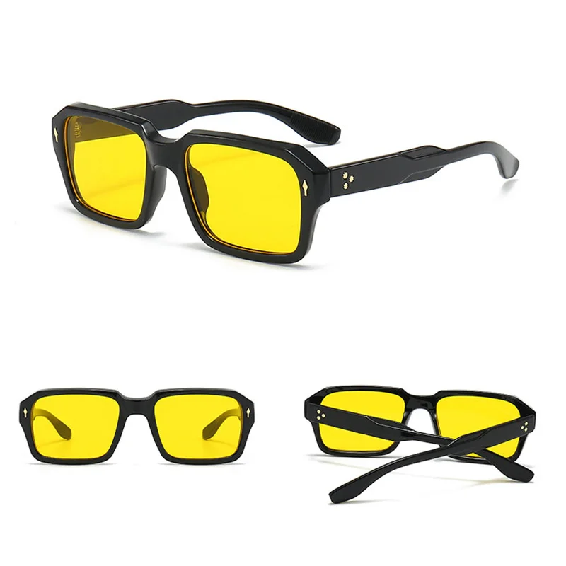 DL Glasses rice nails frame glasses eyeglasses fashionable blue lens shade sunglass retro custom logo sunglasses