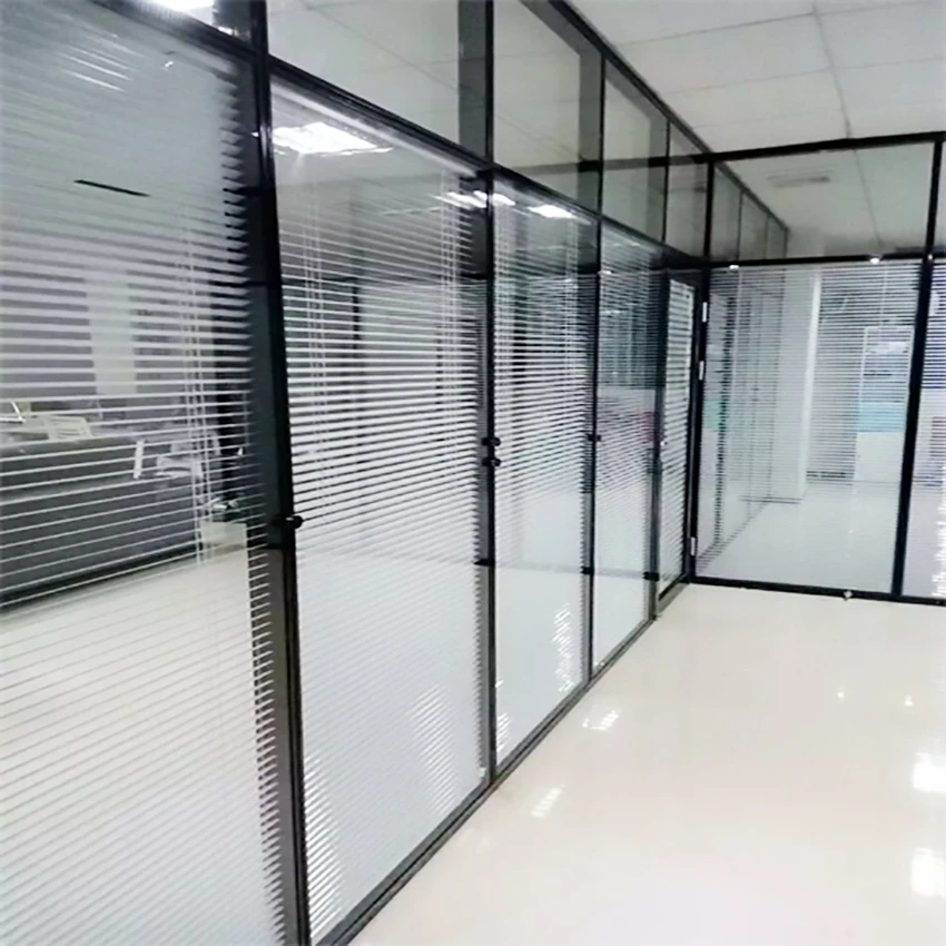 New Type Top Sale Shading Hollow Louver Transparent Double-Glass Shutter