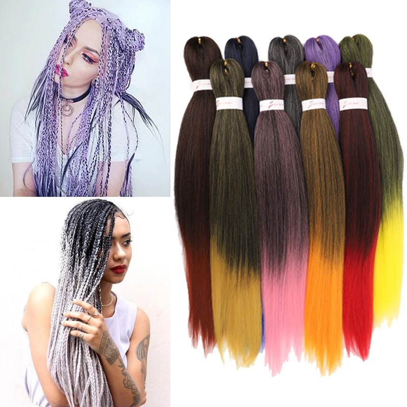
Braid tricolor hair synthetic hair women easy braids for black people 26 inch synthetic braiding hair 