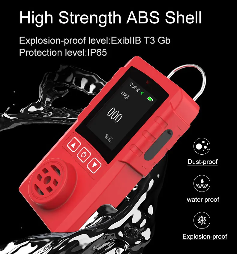 DR650 Portable Gas Detector Single Toxic Combustible Sensitive Meter O2 CO H2S VOC CO2 EX certified Industrial Use LCD Screen