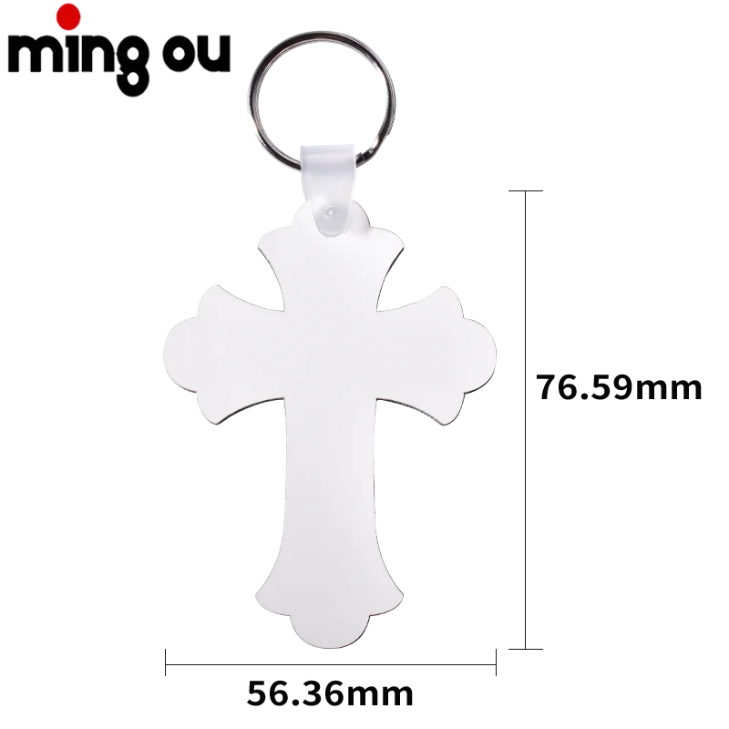 DIY Печатный MDF брелок-Крест Форма Сублимация заготовки брелок теплопередачи