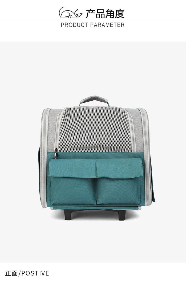 Wholesale Luxury Pet Carrier Backpack Airline Approved fMade of Oxford Mesh Material Portable for Travel Pet Carrier on Wheels