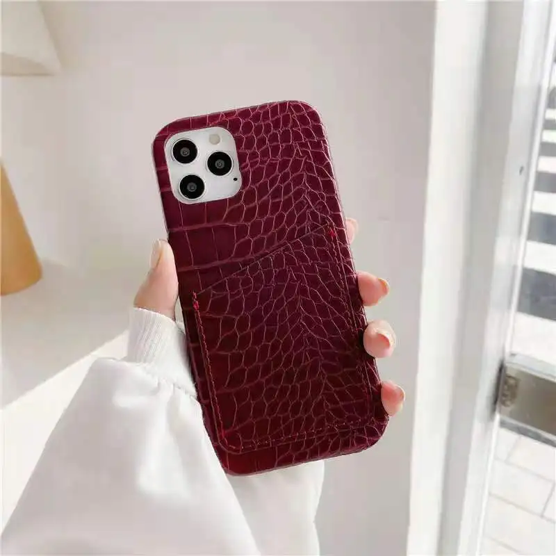 luxury crocodile skin style silicone with card wallet function phone case for iphone 11 12 13 14 plus/pro/pro max