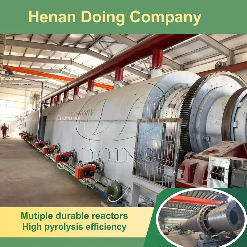 Popular choice waste tire plastic pyrolysis machine Continuous tyre plastic to fuel oil recycling pyrolysis plant