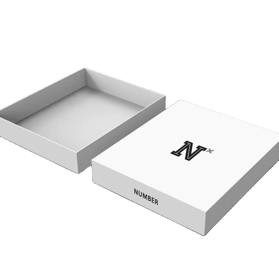 luxury rigid gift tuck top white box with elegant look lid-off box for smart device recycled cardboard paper packaging gift box
